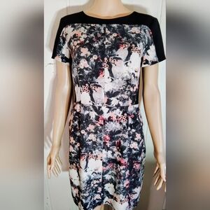 CLEAN!! CLUB MONOCO, Willa Floral, Zip Back Midi Dress. Size 6